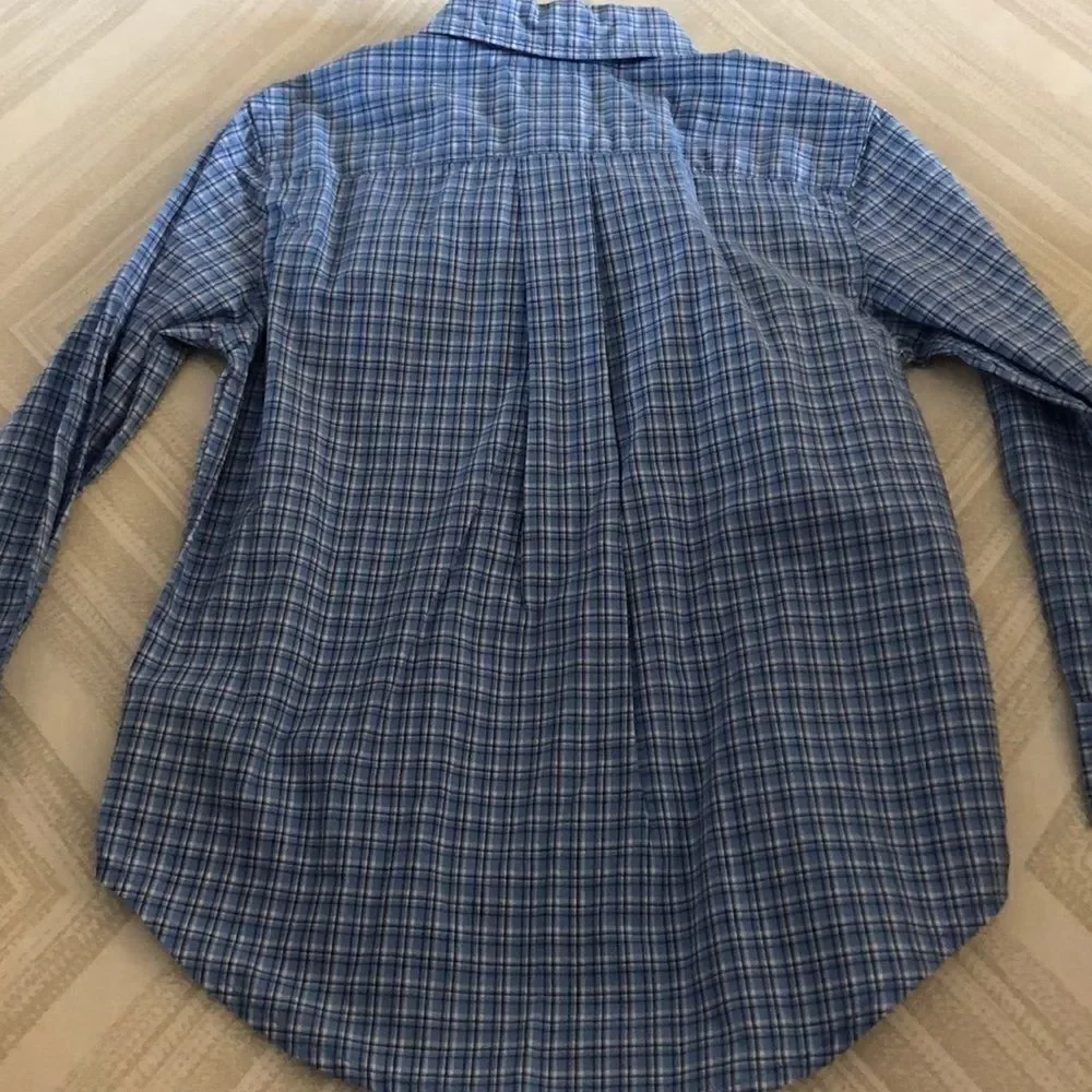 Ralph Lauren Boys Light Blue Checkered Button Down